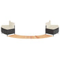 Hot Tub Surround Black Poly Rattan and Solid Wood Acacia