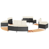 Hot Tub Surround Black Poly Rattan and Solid Wood Acacia
