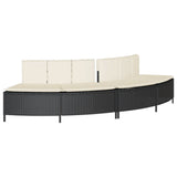 Hot Tub Surround Black Poly Rattan and Solid Wood Acacia