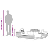 Hot Tub Surround Black Poly Rattan and Solid Wood Acacia - Extra Image