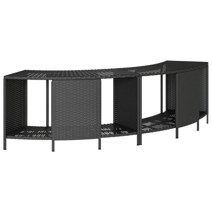 Hot Tub Surround Black Poly Rattan and Solid Wood Acacia