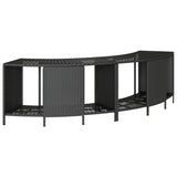 Hot Tub Surround Black Poly Rattan and Solid Wood Acacia