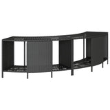 Hot Tub Surround Black Poly Rattan and Solid Wood Acacia - Top-Down View