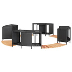 Hot Tub Surround Black Poly Rattan and Solid Wood Acacia
