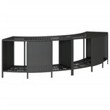 Hot Tub Surround Black Poly Rattan and Solid Wood Acacia - Top-Down View
