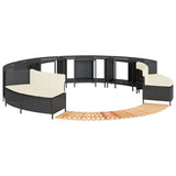Hot Tub Surround Black Poly Rattan and Solid Wood Acacia