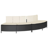 Hot Tub Surround Black Poly Rattan and Solid Wood Acacia