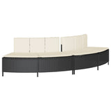 Hot Tub Surround Black Poly Rattan and Solid Wood Acacia - Top-Down View