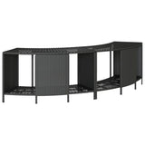 Hot Tub Surround Black Poly Rattan and Solid Wood Acacia - 45-Degree Angle