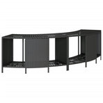 Hot Tub Surround Black Poly Rattan and Solid Wood Acacia