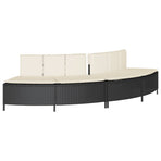 Hot Tub Surround Black Poly Rattan and Solid Wood Acacia