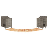 Hot Tub Surround Grey Poly Rattan and Solid Wood Acacia
