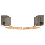 Hot Tub Surround Grey Poly Rattan and Solid Wood Acacia