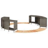 Hot Tub Surround Grey Poly Rattan and Solid Wood Acacia