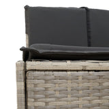Hot Tub Surround Grey Poly Rattan and Solid Wood Acacia - Close-Up Angle