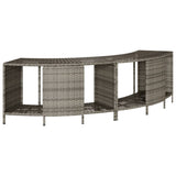 Hot Tub Surround Grey Poly Rattan and Solid Wood Acacia - 45-Degree Angle