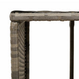 Hot Tub Surround Grey Poly Rattan and Solid Wood Acacia - Low Angle