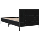 Bed Frame without Mattress Black 90x190 cm - Rear View