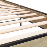 Bed Frame without Mattress Sonoma Oak 90x190 cm - Close-Up Angle