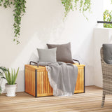 Outdoor Cushion Box 85x45x45/53 cm Solid Wood Acacia and Steel - Side View
