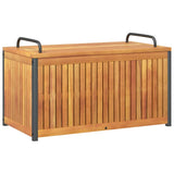 Outdoor Cushion Box 85x45x45/53 cm Solid Wood Acacia and Steel - Close-Up Angle