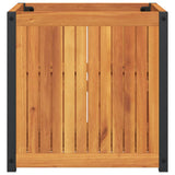 Garden Planter 45x45x44 cm Solid Wood Acacia and Steel - 45-Degree Angle