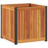 Garden Planter 45x45x44 cm Solid Wood Acacia and Steel - Rear View