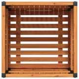 Garden Planter 45x45x44 cm Solid Wood Acacia and Steel - Close-Up Angle