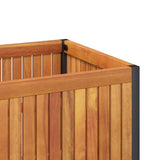 Garden Planter 45x45x44 cm Solid Wood Acacia and Steel - Low Angle