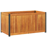 Garden Planter 85x45x44 cm Solid Wood Acacia and Steel - Front View