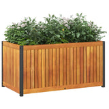 Garden Planter 85x45x44 cm Solid Wood Acacia and Steel - Side View