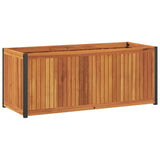 Garden Planter 110x45x44 cm Solid Wood Acacia and Steel - Front View
