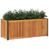 Garden Planter 110x45x44 cm Solid Wood Acacia and Steel - Side View
