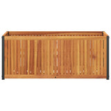 Garden Planter 110x45x44 cm Solid Wood Acacia and Steel