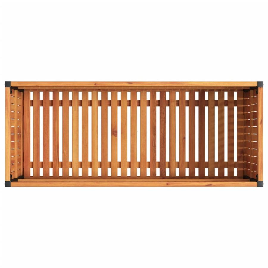 Garden Planter 110x45x44 cm Solid Wood Acacia and Steel