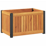 Garden Planter 45x30x27.5 cm Solid Wood Acacia and Steel - Front View