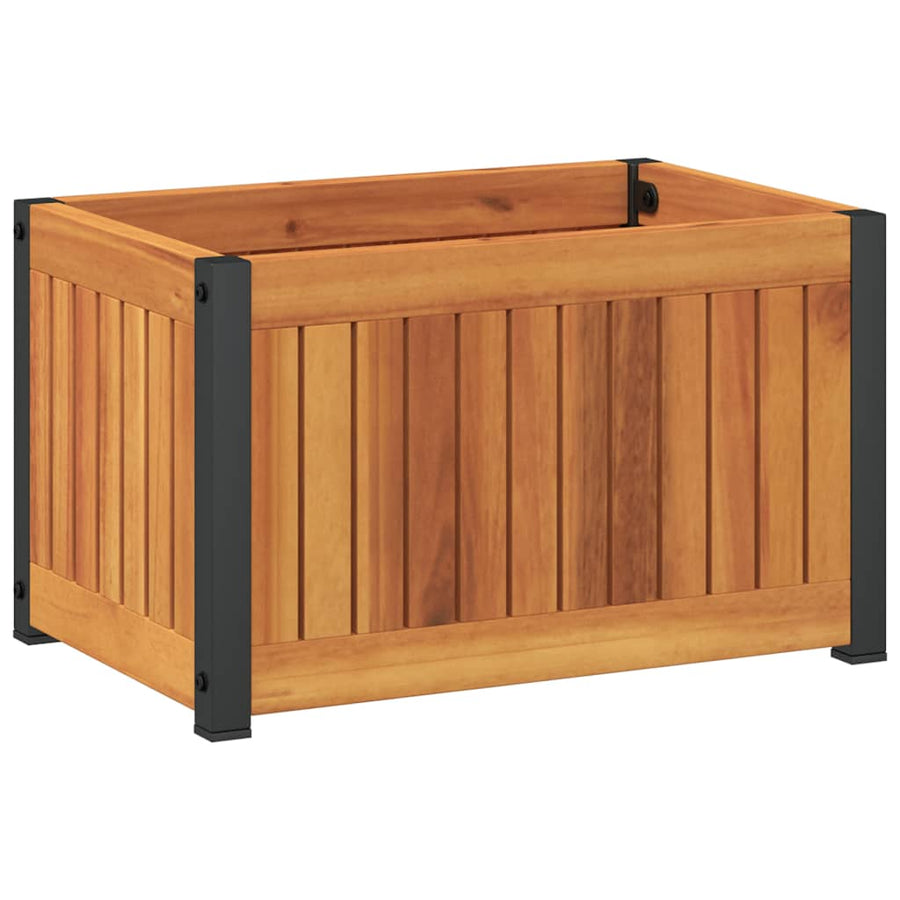 Garden Planter 45x30x27.5 cm Solid Wood Acacia and Steel