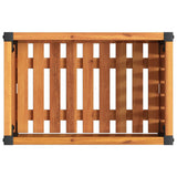 Garden Planter 45x30x27.5 cm Solid Wood Acacia and Steel - Close-Up Angle