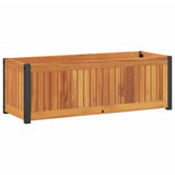 Garden Planter 80x30x27.5 cm Solid Wood Acacia and Steel - Front View