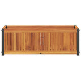 Garden Planter 80x30x27.5 cm Solid Wood Acacia and Steel - Top-Down View