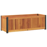 Garden Planter 80x30x27.5 cm Solid Wood Acacia and Steel - Rear View