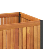 Garden Planter 80x30x27.5 cm Solid Wood Acacia and Steel - Low Angle