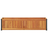 Garden Planter 110x30x27.5 cm Solid Wood Acacia and Steel