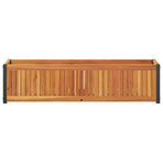 Garden Planter 110x30x27.5 cm Solid Wood Acacia and Steel
