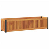 Garden Planter 110x30x27.5 cm Solid Wood Acacia and Steel - Rear View
