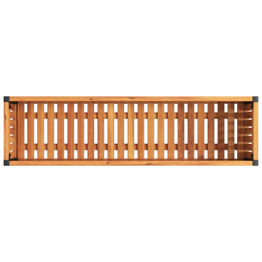 Garden Planter 110x30x27.5 cm Solid Wood Acacia and Steel