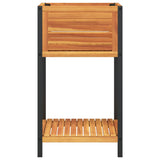 Garden Planter with Shelf 45x45x80 cm Solid Wood Acacia and Steel - Top-Down View