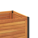 Garden Planter with Shelf 45x45x80 cm Solid Wood Acacia and Steel - Low Angle