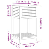 Garden Planter with Shelf 45x45x80 cm Solid Wood Acacia and Steel