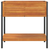 Garden Planter with Shelf 80x45x80 cm Solid Wood Acacia and Steel - Top-Down View
